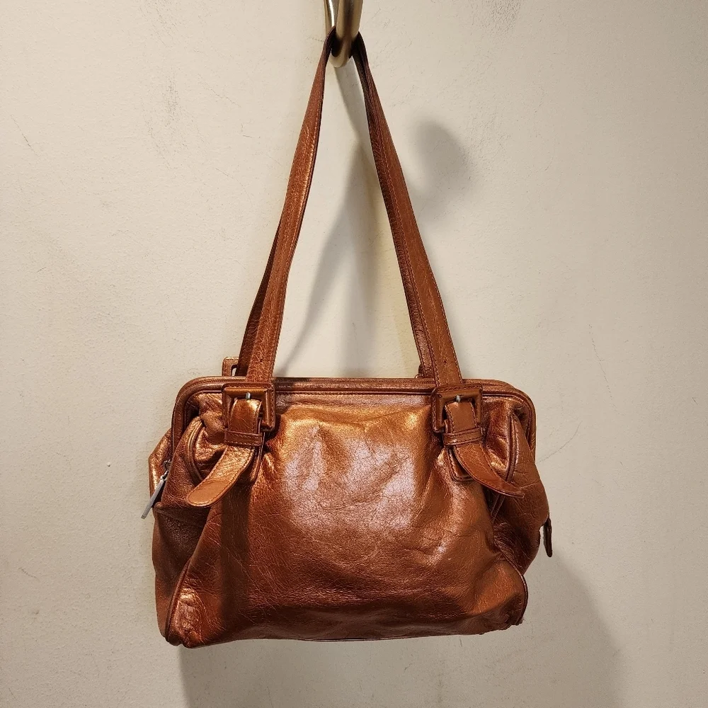 HOBO International Metallic double Handles strap Bag - Picture 1 of 13